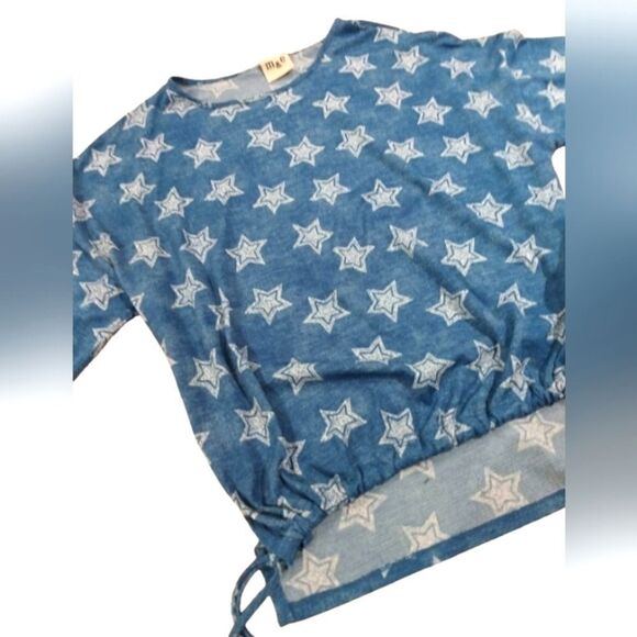 M&E Stars Summer Shirt Top SZ M - Picture 3 of 12